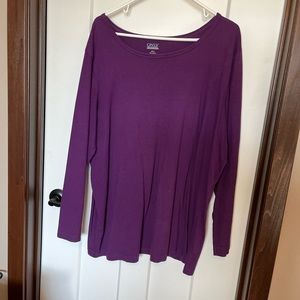 Only Necessities, Violet, Long Sleeve Tee, size 1X EUC